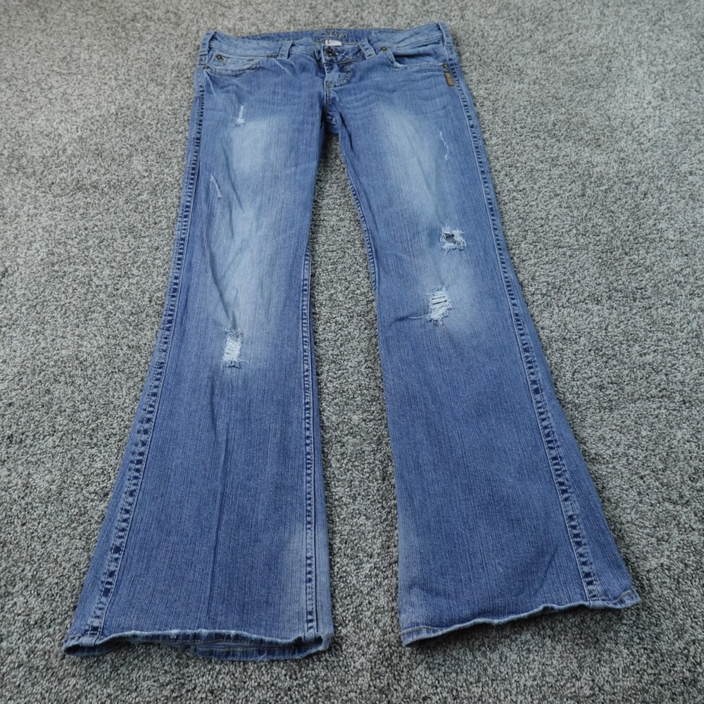 Silver Jeans Womens 32 Dark Blue Denim Pants Low Rise Boot Flare Bell Bottom Y2K